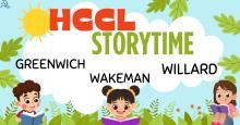HCCL storytime for july. various locations and dates