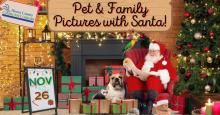 Pet and family pictures with santa event information